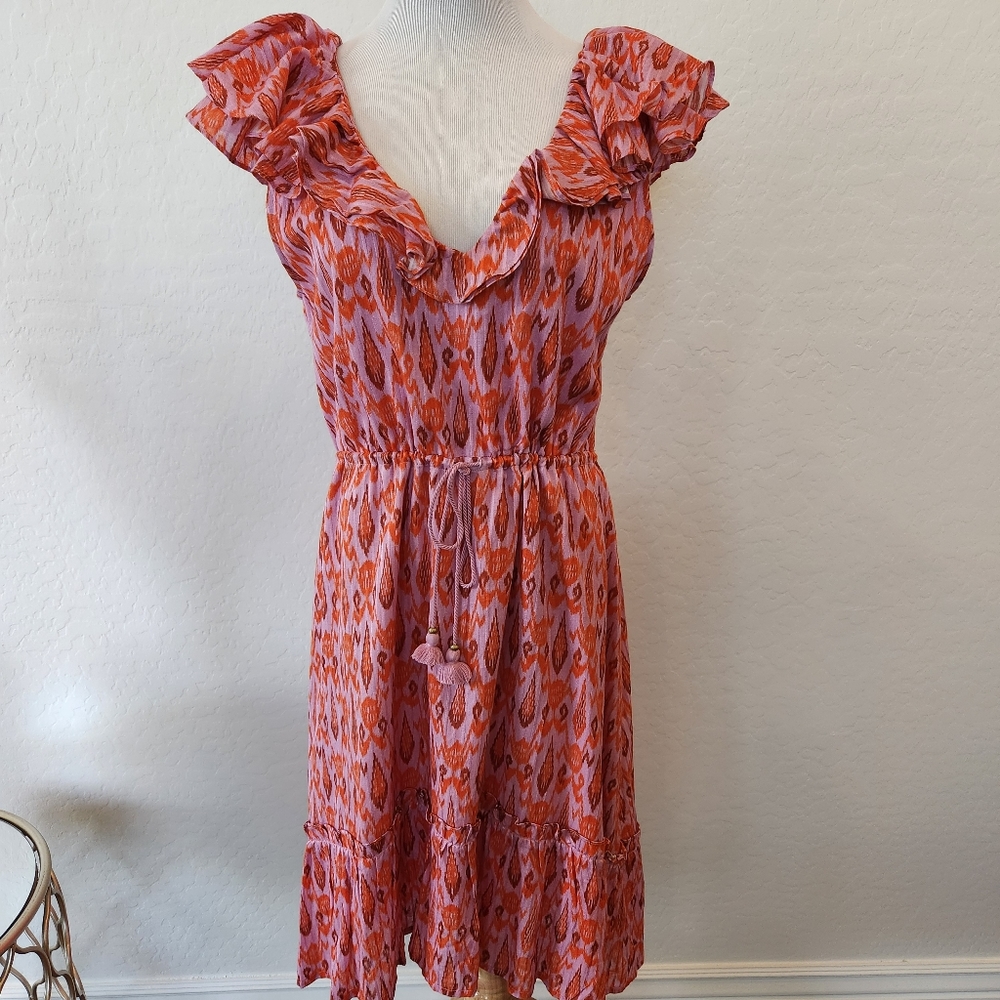 Figue Tahlia Dress Toledo Ikat Pink, Large FIGUE3044117C50116